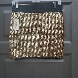 Forever 21 Gold Sequin Mini Skirt - Size L
